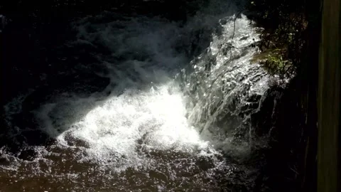 Road drainage water flow Stock Footage 320053281