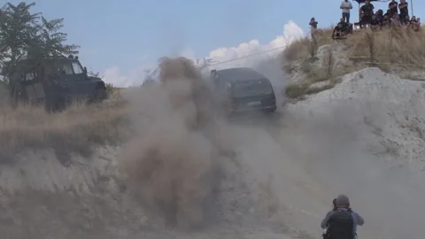 Off road driving competition Stock Footage 329645974