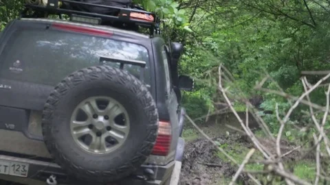 Off road driving on a forest road. Stock Footage 75846792