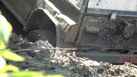 Off-road driving on muddy terrain Video stock 335224188