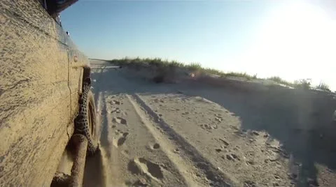 Off road driving in sand on a beach. Video stock 11805843