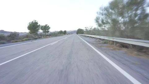 Road driving tabernas desert almeria andalucía spain Stock Footage