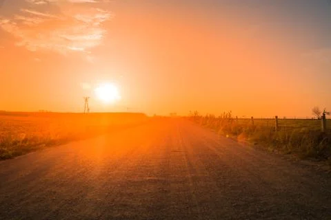 Road at dusk Stock Photos