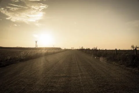Road at dusk Stock Photos
