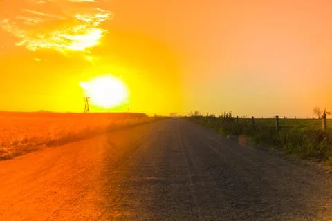 Road at dusk Stock Photos