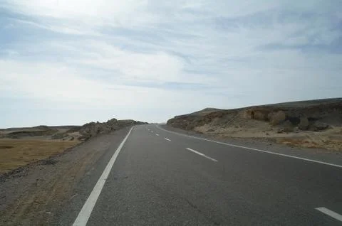 Road to  egypt, desert Stock Photos