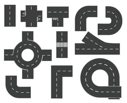 Road elements Stock Illustration