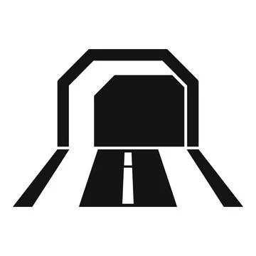 Road entering tunnel symbol showing transportation infrastructure Ilustración de archivo