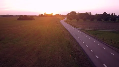 Road Evening Low one car Stock Footage 168897942