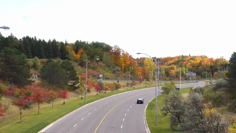 Road with Fall Colors in Toronto Stock Footage 122644821