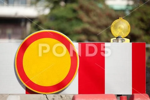 Road is Fenced with the Sign of