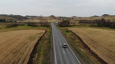 Road with fields. Stock Footage 141343275
