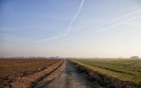 Road in the fields Stock Photos