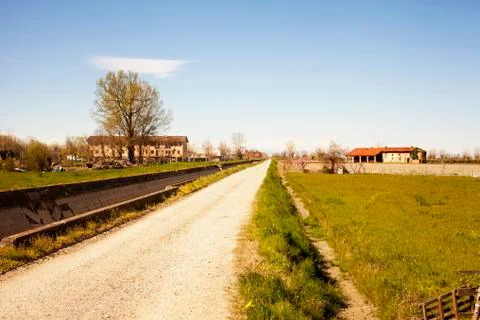 Road in the fields Stock Photos