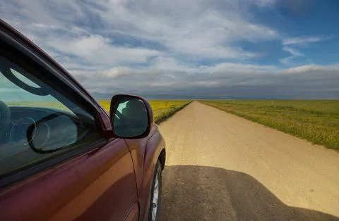 Road in fields Stock Photos