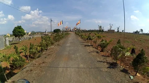 Road with flags Stock Footage 106262222