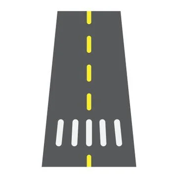 Road flat icon, asphalt and traffic, way sign Stock Illustration