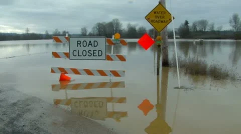 Road Flood. Flooded.  Video stock 11637441