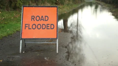 Road Flooded Stock Footage 45159696
