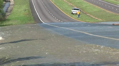 Road Flooding from Rain Stock Footage 12661227