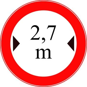 A road forbidding sign. The width restriction sign. Stock Illustration