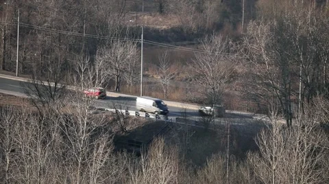 Road in forest above view Stock Footage 61755245