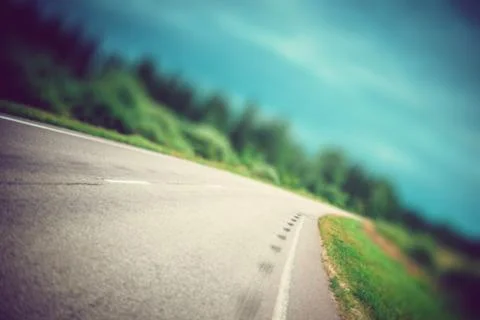 Road in forest blur Stock Photos