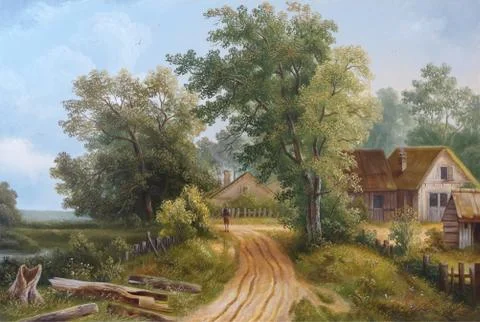Road in the forest . landscape . Stock Illustration