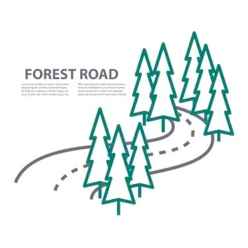 Road in forest logo template Stock Illustration
