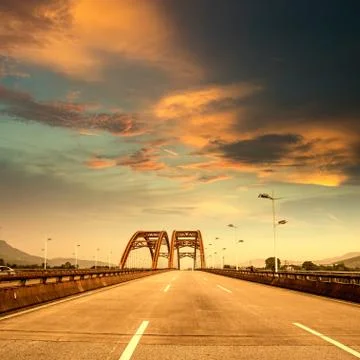 Road in forest Foto stock