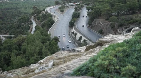 Road forest waterfall cascade Stock Footage 68996171