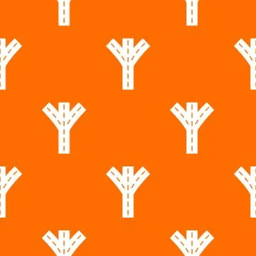 Road fork pattern vector orange Stock Illustration