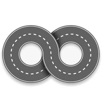 Road in the form of an infinity sign Stock Illustration
