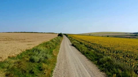 Road on a fram land Видео 330953117
