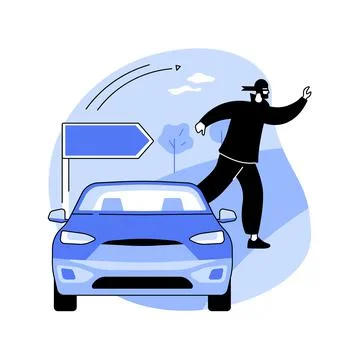 Road fraud abstract concept vector illustration. Stock Illustration