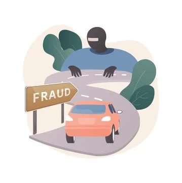 Road fraud abstract concept vector illustration. Stock Illustration