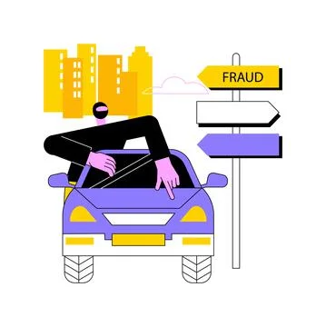 Road fraud abstract concept vector illustration. Stock Illustration