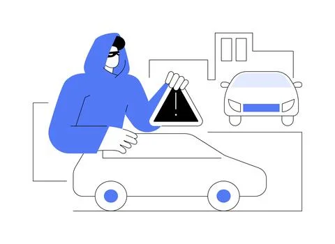 Road fraud abstract concept vector illustration. Stock Illustration