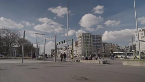 Road in front of De Singel Antwerp, Belgium Stock Footage 244180341