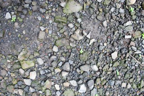 The road is full of small rocks Stock Photos