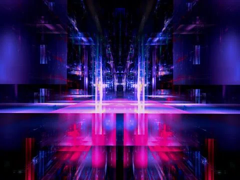Road to futuristic palace - computer generated 3d illustration Stock Illustration