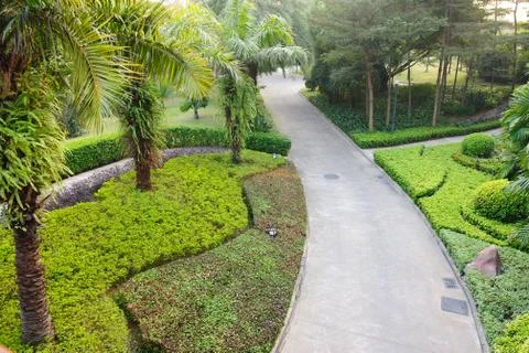 Road in garden Stock Photos