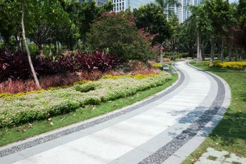 Road in garden Stock Photos