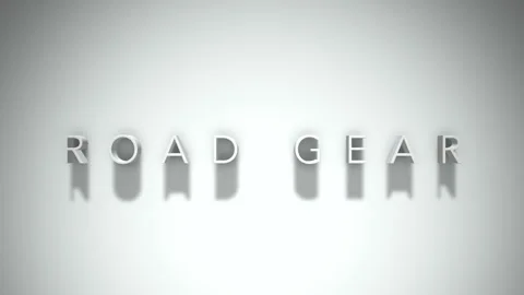 Road gear 3D title animation with shadows on a white background Vídeo Stock 297380697