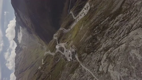 The road going down the mountain.(vertical video) Stock Footage 149107747