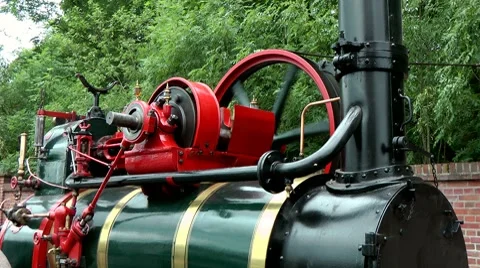 Road-going steam engine Stock Footage 8577256