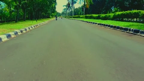 The road to the golf course in the Pecatu Badung area, Bali Stock Footage 173014014