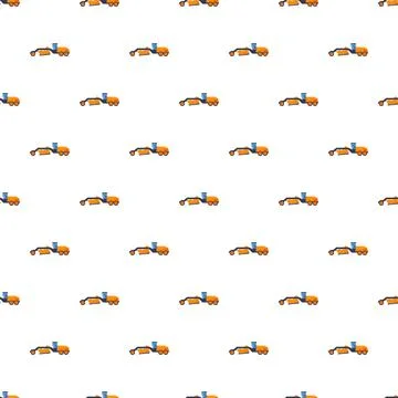 Road grader construction machinery seamless pattern background Illustrazione stock