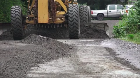 ROAD GRADER, head on Stock Footage 53853619