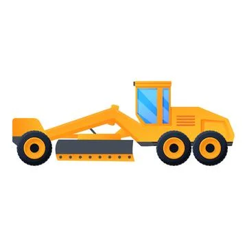 Road grader machine icon, cartoon style Ilustración de archivo